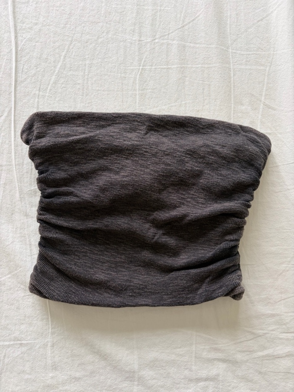 Free People Charcoal Gray Ribbed Boulevard Tube Top